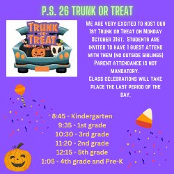 trunk or treat schedule